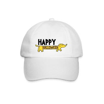 Drôle de t-shirt teckel Happy Halloween - Casquette classique - blanc/blanc - Devant
