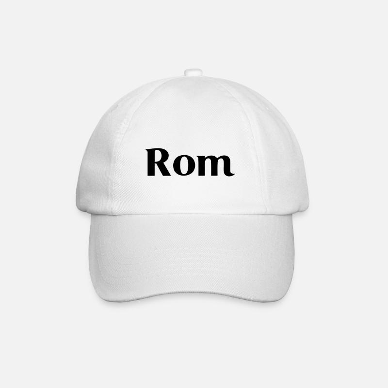 Rome - Black - Baseball Cap - white/white