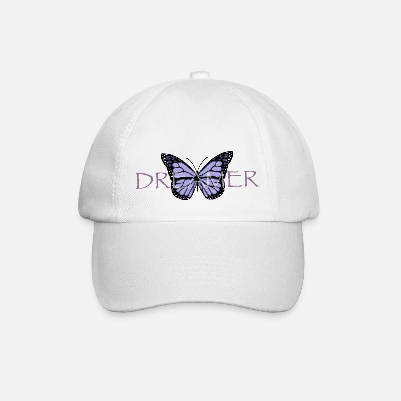 Schmetterling Dreamer - Baseballkappe - Weiß/Weiß
