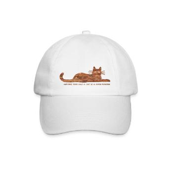 Anyone who has a cat is a good person - Baseball Cap - white/white - Front
