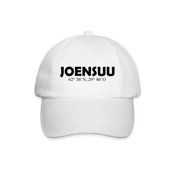 Joensuu - Finland - Coordinates - Longitude Latitu - Baseballkappe - Weiß/Weiß - Vorne