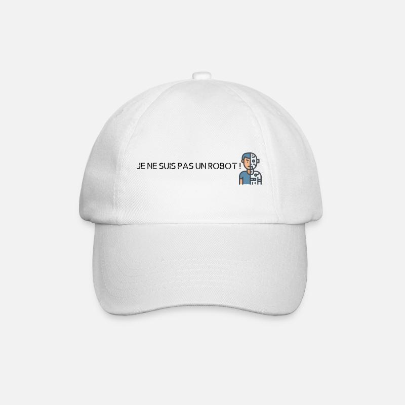 je ne suis pas un robot - Casquette classique - blanc/blanc