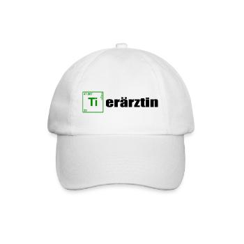 Tierärztin black - Baseballkappe - Weiß/Weiß - Vorne