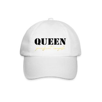 King and Queen Queen Geschenk black and gold - Baseballkappe - Weiß/Weiß - Vorne