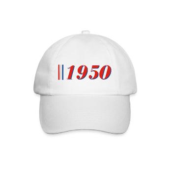 Jahr 1950 - Baseballkappe - Weiß/Weiß - Vorne