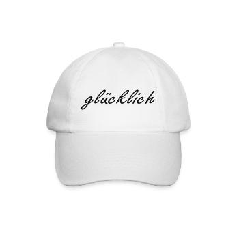 glücklich - Baseballkappe - Weiß/Weiß - Vorne