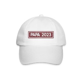 Papa 2023 Geschenk - Baseballkappe - Weiß/Weiß - Vorne