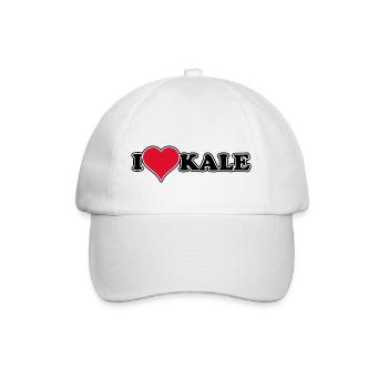 I love Kale -1970s Retro - Baseball Cap - white/white - Front