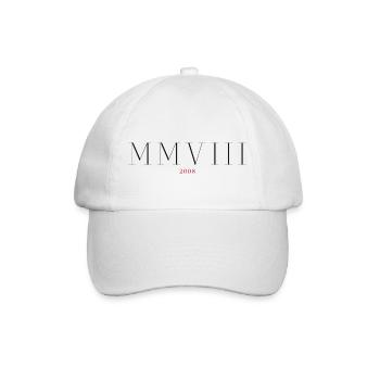 Roman numeral Year of birth Made in 2008 - Baseball Cap - white/white - Front