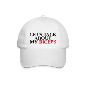 Let's Talk About My Biceps 3 - Baseballkappe - Weiß/Weiß - Vorne