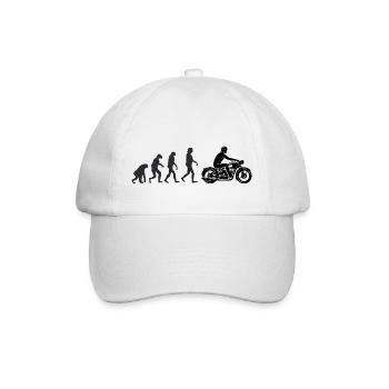 Motorradfahrer - Menschliche Evolution - Baseballkappe - Weiß/Weiß - Vorne