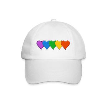 Rainbow Hearts Pride - Baseball Cap - white/white - Front