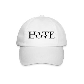 HATE LOVE - Baseball Cap - white/white - Front