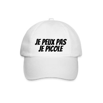 je peux pas je picole - idée cadeau humour ! - Casquette classique - blanc/blanc - Devant