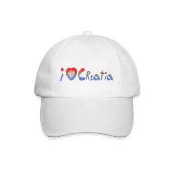 Croatia hrvatska croatia hrv travel europe zagreb - Baseball Cap - white/white - Front