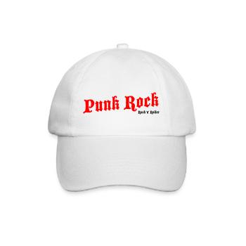 Punk Rock Rouge - Logo Noir - Casquette classique - blanc/blanc - Devant