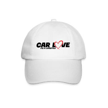 Car Love - Its a Lifestyle - Baseballkappe - Weiß/Weiß - Vorne