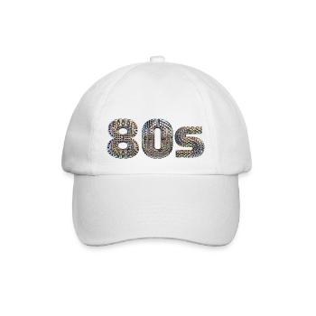 80s DISCO lettering disco ball look dancing motto - Baseball Cap - white/white - Front