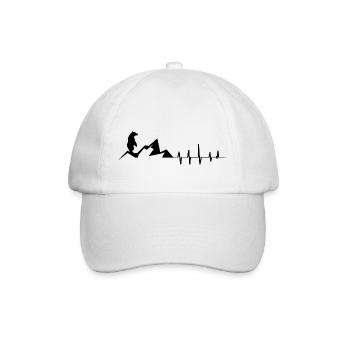 Heartbeat - Bear - Mountain - (2) - Baseball Cap - white/white - Front