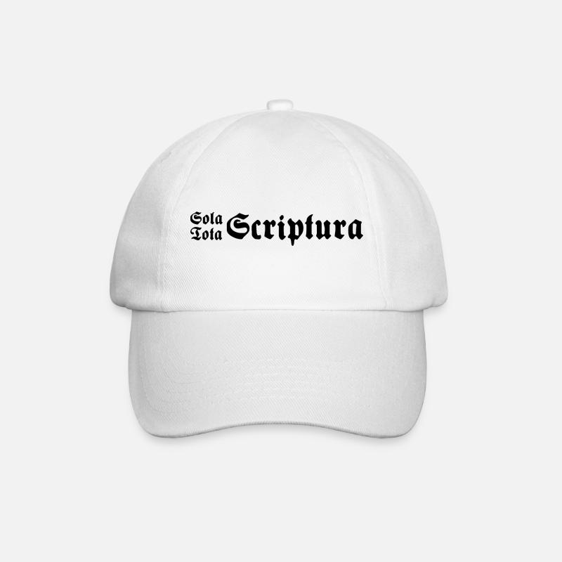 Sola Tota Scriptura Schwarz - Baseballkappe - Weiß/Weiß