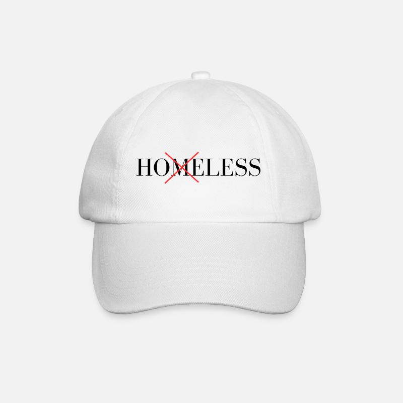 Ho(m)eless | Hoeless | funny Design - Baseballkappe - Weiß/Weiß