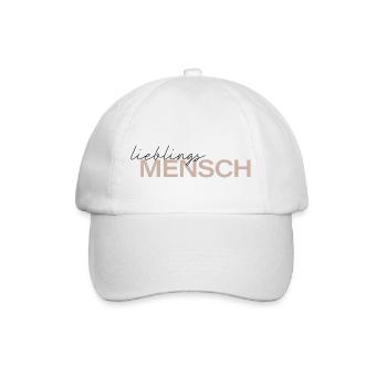 lieblingsmensch schriftzug - Baseballkappe - Weiß/Weiß - Vorne