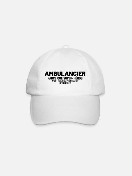 ambulancier - parce que super-héros n'est pas une - Casquette classique - blanc/blanc