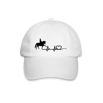 Coeur de battement de cœur avec Silhouette de cavalier de dressage - Casquette classique - blanc/blanc - Devant