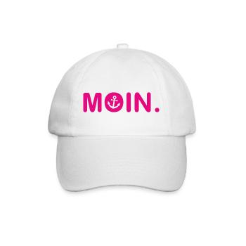 Moin - Guten Morgen - Nordsee - Ostsee - Anker - Baseballkappe - Weiß/Weiß - Vorne