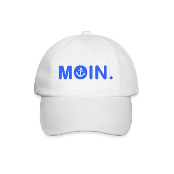 Moin - Guten Morgen - Nordsee - Ostsee - Anker - Baseballkappe - Weiß/Weiß - Vorne