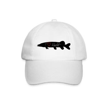 I Love Hecht schwarz - Baseballkappe - Weiß/Weiß - Vorne