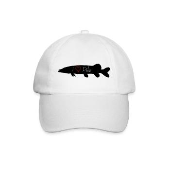I Love Pike in black with transparent lettering - Baseballkappe - Weiß/Weiß - Vorne