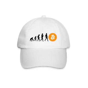 Krypto Evolution of BTC Bitcoin - Baseballkappe - Weiß/Weiß - Vorne