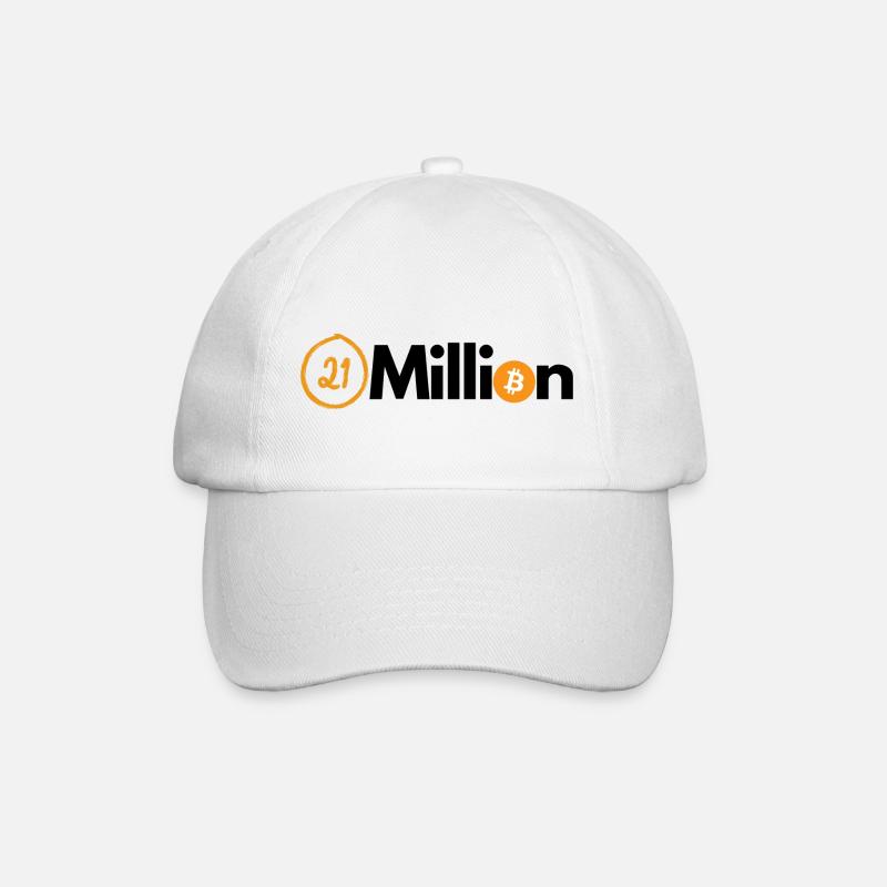 Krypto 21 Million BTC Bitcoin - Baseballkappe - Weiß/Weiß