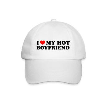 J’aime ma chemise de petit ami chaud - Casquette classique - blanc/blanc - Devant