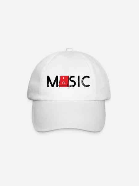 Music On Off - Baseballkappe - Weiß/Weiß