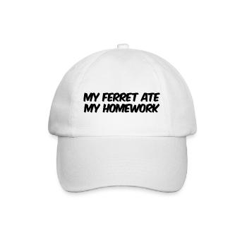 Mon furet a mangé mes devoirs - Cadeau furet - Casquette classique - blanc/blanc - Devant