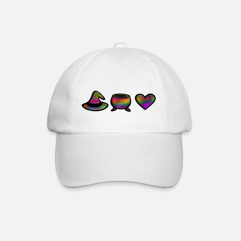 Hexen-Kessel-Liebe (Bunt) - Baseballkappe - Weiß/Weiß