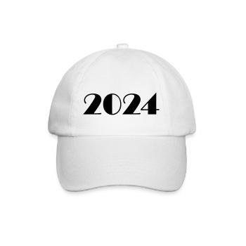 2024 Jahreszahl Datum Zahl Anno Kalenderjahr - Baseballkappe - Weiß/Weiß - Vorne