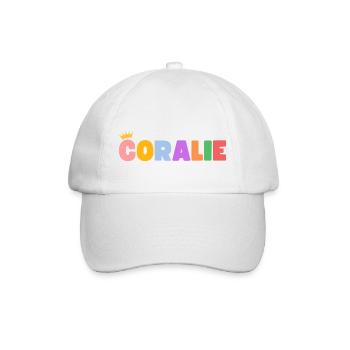 Coralie ! Personnalisable - Casquette classique - blanc/blanc - Devant