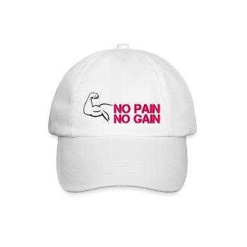 Biceps Pain Gain - Baseball Cap - white/white - Front