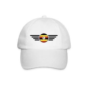 Ich liebe Uganda, Eleganz Stil Design T-Shirt - Baseballkappe - Weiß/Weiß - Vorne