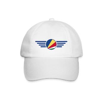 Ich liebe Seychellen, Eleganz Stil Design T-Shirt - Baseballkappe - Weiß/Weiß - Vorne