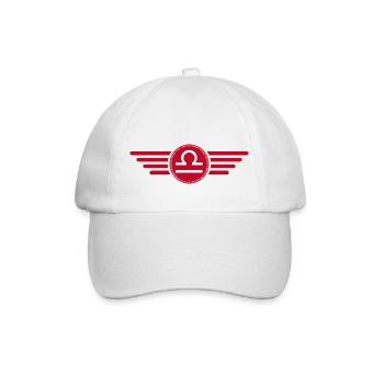 Sternzeichen Waage, exklusives T-Shirt Design - Baseballkappe - Weiß/Weiß - Vorne