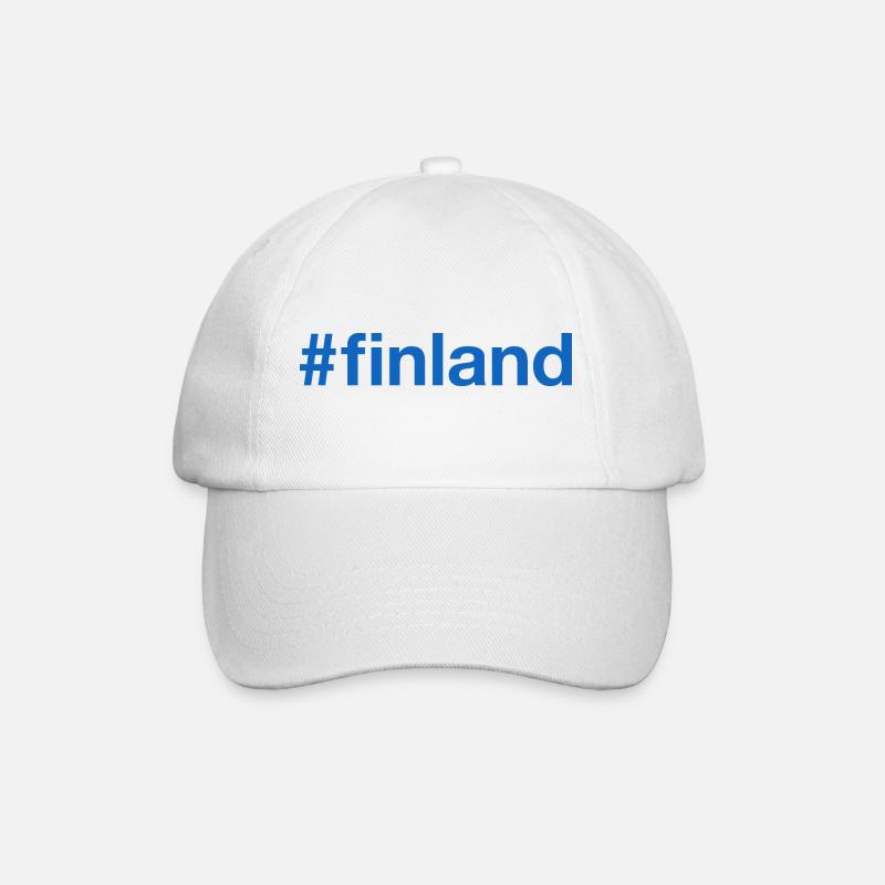 FINLAND Hashtag - Baseballkappe - Weiß/Weiß