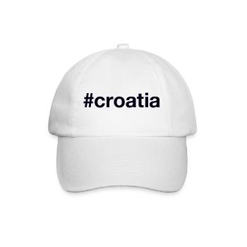 CROATIA Hashtag Kroatien - Baseballkappe - Weiß/Weiß - Vorne