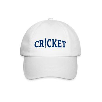 Cricket Lettering with Bat - Kricket - Baseballkappe - Weiß/Weiß - Vorne