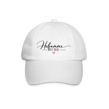 Hebamme mit Herz - Baseballkappe - Weiß/Weiß - Vorne