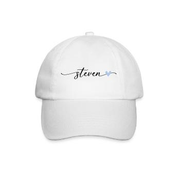 Steven Name Calligraphie Police - Casquette classique - blanc/blanc - Devant