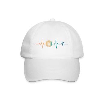 Retro Heartbeat Löffel und Gabel - Baseballkappe - Weiß/Weiß - Vorne